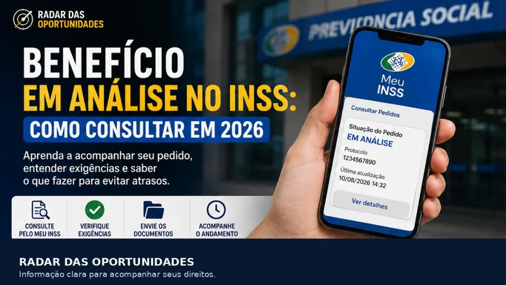 Benefício em análise no INSS consultado pelo Meu INSS