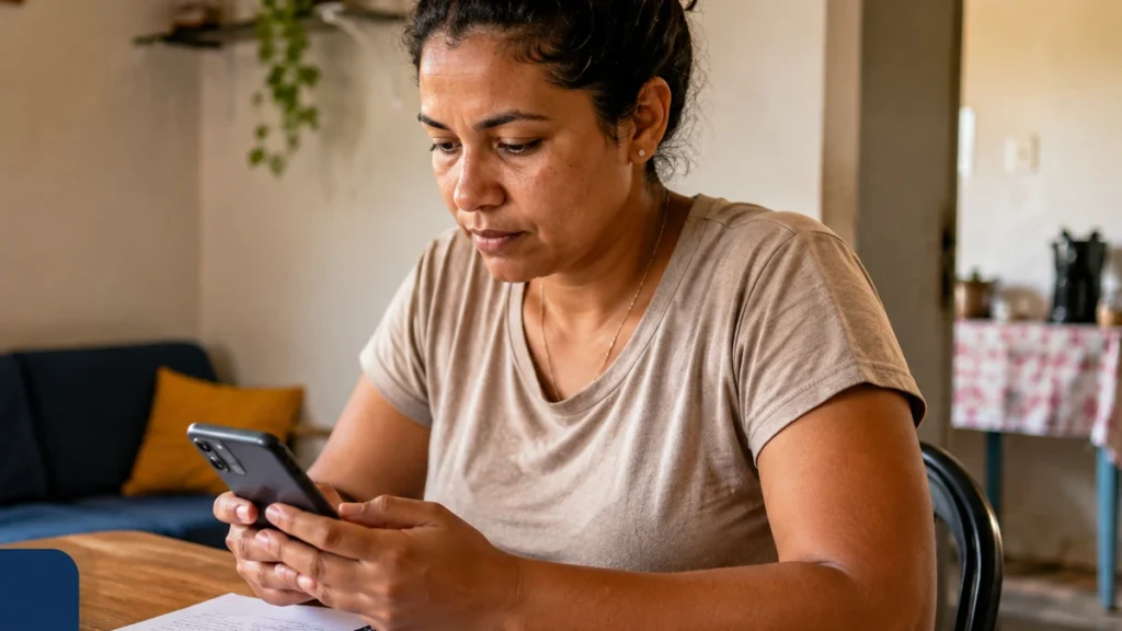 Bolsa Família no Caixa Tem sendo consultado pelo celular