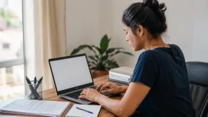 Candidata realiza inscrição no concurso DMAE Uberlândia 2026