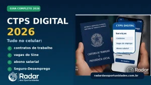 CTPS Digital 2026 com contratos, vagas e benefícios no celular