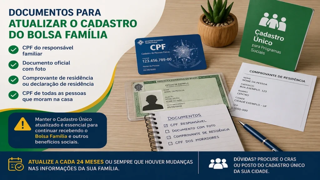 Documentos para renovar Bolsa Família 2026