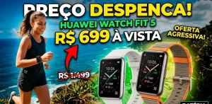 Huawei Watch Fit 5 com tela AMOLED e recursos para atividades físicas