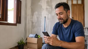 Trabalhador consulta o Saque Calamidade do FGTS pelo celular