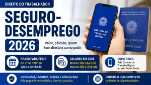 Seguro-Desemprego 2026 com valores mínimo e máximo