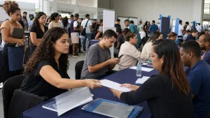 Candidatos participam de feira de empregos do Sine Uberlândia