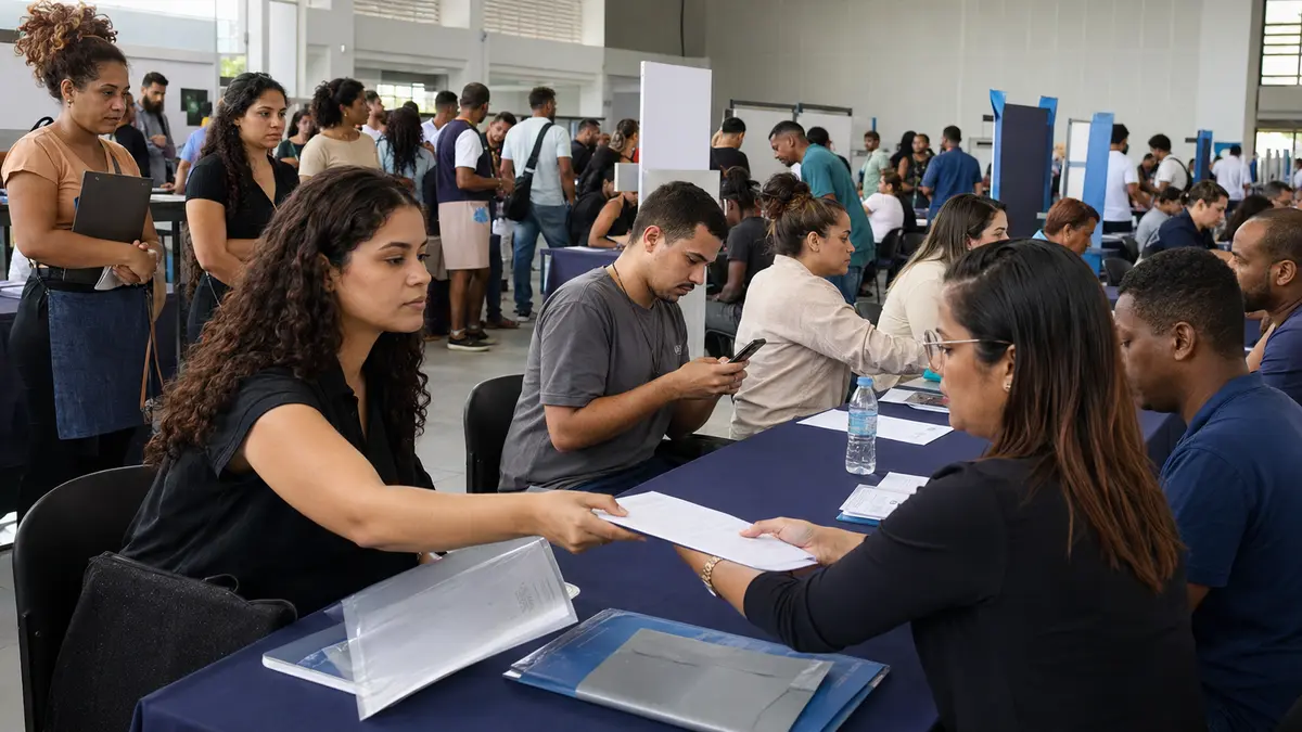 Candidatos participam de feira de empregos do Sine Uberlândia